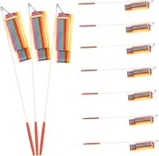 HOOTNEE 10pcs Gymnastics Ribbon Dance Streamers for Boys and Girls Gymnastics Marching Band Props Safe Sturdy Bright Colors Portable for Dance Performance