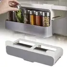 Kitchen Spice Organizer Self-adhesive Storage Rack Under-Shelf Punch-Free AE