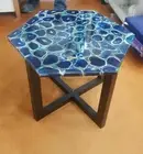 30” Blue Agate Table Top / Center Table Handmade Home Furniture