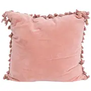 LVD Cushion Velvet Tassels Blush Throw Pillow Home/Lounge Decor 50cm Square