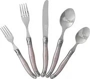[French Home] Laguiole 20 Piece Flatware Set – Stainless Steel Flatware Set for 4 – Luxurious Petal Pink Utensil Set with Knives, Spoons and Forks