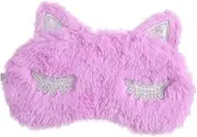 HOODANCOS Violet Unicorn Plush Eye Masks Fluffy Sleeping Mask for Travel Work and Naps Lightweight Night Eyeshade with Elastic Strap Eye Cover for Comfortable Sleep