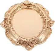 Abaodam Vintage Decorative Tray Resin Candle Dish Jewelry Display Plate for Bedroom Dresser Compact Trinket Holder with Artistic Touch for Home Decor Elegant Small Accessory