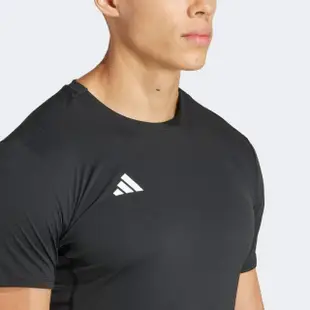 【adidas 愛迪達】上衣 男款 短袖上衣 運動 吸排 訓練 亞規 ADIZERO E TEE 黑 IN1156