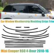 Black Titanium Car Window Strip Moulding Trim for Mini Cooper R60 4-Door 2010-16 (for: Mini)