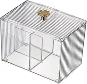 Yardenfun Transparent Cotton Swab Holder Organizing Box for Makeup Desktop Storage with Cover Space Saving Design for Vanity and Bathroom Use