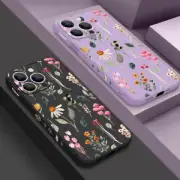 Flower Printed Silicone Slim Case For iPhone 15 14 Pro Max 13 12 Mini 11 Cover