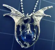 Dragon Necklace Stainless Chain New Serpent Hydra Wikia Smaug Glass Ball Pendant