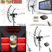 Digital Amplified Outdoor HDTV Antenna 200 miles Signal Booster RV Home Barn