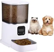 6L Automatic Cat Feeder, Smart Pet Feeder for Cats and Dogs, Auto Dry Food Dispenser with No-Clog Design, Voice Recorder, Portion Control and Stainless Steel Bowl (Standard)