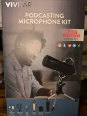 Vivitar Podcasting Microphone Kit Vlog Podcast Essentials NEW VIVMIC826-NOC