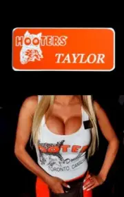 Hooters Uniform Taylor Name Tag Pin Back Dress Up Role Play Costume Accessory