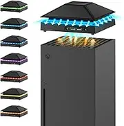 Cooling Fan for Xbox Series X, Narati Top Cooler Fan System for Xbox Series X, 3 Level Adjustable Fan Speed 1800/2000/2200 RPM with RGB LED, Extra 2 USB Port & Independent Touch Switch, Low Noise
