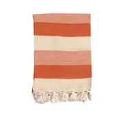Rustica Cotton/Polyester Texture Striped Large Throw/Bed Runner 130 x 200 cm