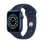 APPLE WATCH S6 GPS, 44MM 藍色鋁金屬錶殼 海軍深藍色運動型錶帶 _ 台灣公司貨 + 贈