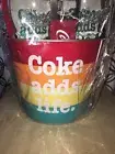 Vintage Coca-Cola Metal Tin Ice Bucket With Glasses, Bottle Opener and Straws