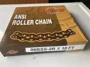 Amec Ansi 06BSS-2R X 10ft Duplex Stainless Roller Chain 10FT NEW