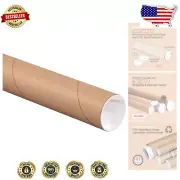 Secure 3-Ply Spiral Mailing Tubes 3"W x 20"L with White End Caps - 24 Pack
