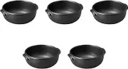 Set of 5, Black Round Au Gratin [5.9 x φ5.2 x 2.2 inches (15 x 13.3 x 5.7 cm) | Gratin Dish, Ceramic, Banko Ware, Direct Fire, Setomonohonpo,