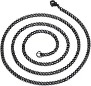 [UMtrade] Simple Men's Women's Stainless Steel Cuban Chain Link Necklace Width 3MM