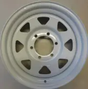 15x8 White 6 Stud 139.7 PCD 0 Offset CB 110 LR 1120KG Wheels