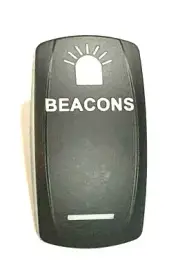Carling Beacons White Lighted Rocker Switch Cover Black