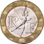 ✨世界各國紀念幣✨古錢幣收藏❤23MM 法國硬幣 天使 10法郎 雙色 錢幣 西洋古董 小飛俠防製做舊收藏品