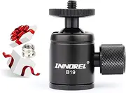 Mini Tripod Ball Head-INNOREL B19,2022, 360 Degree Rotating Panoramic CNC Ballhead with 3/8" to 1/4" Adapter,max Load 3kg for Phone/DLSR Camera/Mini Holder,12-Month Warranty