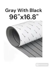 96"X16.8" EVA Foam Boat Decking Sheet Mat Gray With Black Marine Yacht Flooring