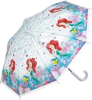 UBV45-A Children's Vinyl Umbrella, 17.7 inches (45 cm), Ariel, For 5-6 Years Old, Approx. 41.3-45.3 inches (105-115 cm), Elementary School Students, Hand Opening, 8 Ribs, Skater, Disney Girls,