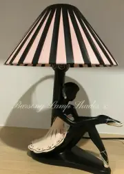 PLASTIC RIBBON MEDIUM "COOLIE" PINK & BLACK LAMPSHADE for BARSONY LADY LAMP