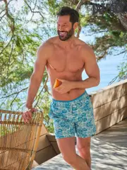 FatFace Trevose Blue Tile Print Swim Shorts (AW0626) | $81