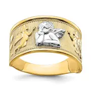 14k Yellow Gold w/ Rhodium Angel Band