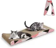 ComSaf Wave Curved Cat Scratching Pad, Foldable Cat Scratcher Cardboard, Corrugated Scratch Pad, Long Scratching Lounge Bed for Cat Kitten Kitty, Furniture, Reversible