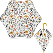 [Caihoyu] Toddler and Little Kid Umbrella with Reflective Strip UV Umbrella with Pinch-Proof Closure and Easy-Grip Hook Handle for Boys Girls