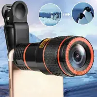 在飛比找Yahoo!奇摩拍賣優惠-12倍變焦 迷你手機望遠鏡 外接手機鏡頭 夾式手機鏡頭 相機