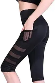 [Generic] Bondi Spirit Women's Gym Shorts - High Waist Yoga Shorts - Bike Short Pockets Mesh Design