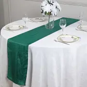 HUNTER GREEN 12" x 108" Metallic Accordion Crinkled TAFFETA TABLE RUNNER Party