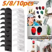 5/8/10pcs Adhesive Hat Rack Display Hooks For Wall Door Baseball Cap Holder Clos