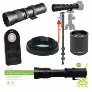420MM-1600MM TELEPHOTO ZOOM LENS + MONOPOD + REMOTE FOR CANON EOS REBEL CAMERAS