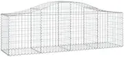 Arched Gabion Baskets 3 pcs - Galvanised Iron Garden Planters for Outdoor Decor, 200x50x60/80 cm, Durable & Rust-Resistant Landscape Solution