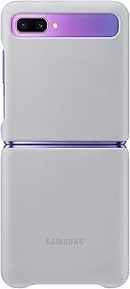 Leather Back Cover Case Designed for Samsung Galaxy Z Flip - Silver
