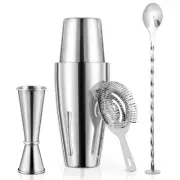 Cocktail Shaker Set, Professional 4-Piece Bartender Kit with Boston Shaker, H...