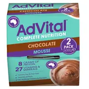 AdVital Nutritionally Complete Chocolate Mousse 2 Pack