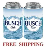 BUSCH LIGHT BEER 2 BUSCH LATTE LIMITED 12oz CAN COOLERS KOOZIE COOLIE HUGGIE BUD