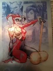 12"×18" Chad Hardin W/COA PLATINUM Art Print Harley Quinn #18/100 TOP LOADER