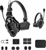 Hollyland Solidcom C1 2S Full Duplex Wireless Intercom System 2-Person Communication Single Ear Headset with 1 Master & 1 Remote Headphone Microphone 1100ft Los Range