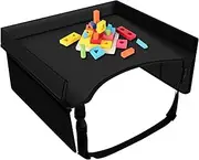 Car Seat Table Tray,Kid Car Tray,Carseat Table Tray,Car Seat Snack Tray,Foldable Kid Travel Tray,Practical Car Seat Tray,Portable Car Lap Tray for Kids Travel Airplane Outdoor (Black)
