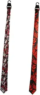 [LIFKOME] Halloween Cosplay Necktie Scary Skull Design Wide Use Party Necktie Ornament