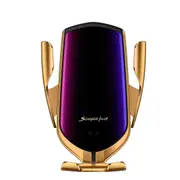 10w Qi Wireless Charger Fast Charging Induction Clamp Air Vent Car Mount Car Phone Holder For 4.0-6.5 Inch Smart Phone for iPhone 11 for Samsung Note 10 GOLD COLOR